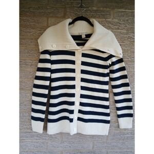 Banana Rep Women's Striped  Merino Wool Turtleneck Rugby Sweater Sz M Preppy